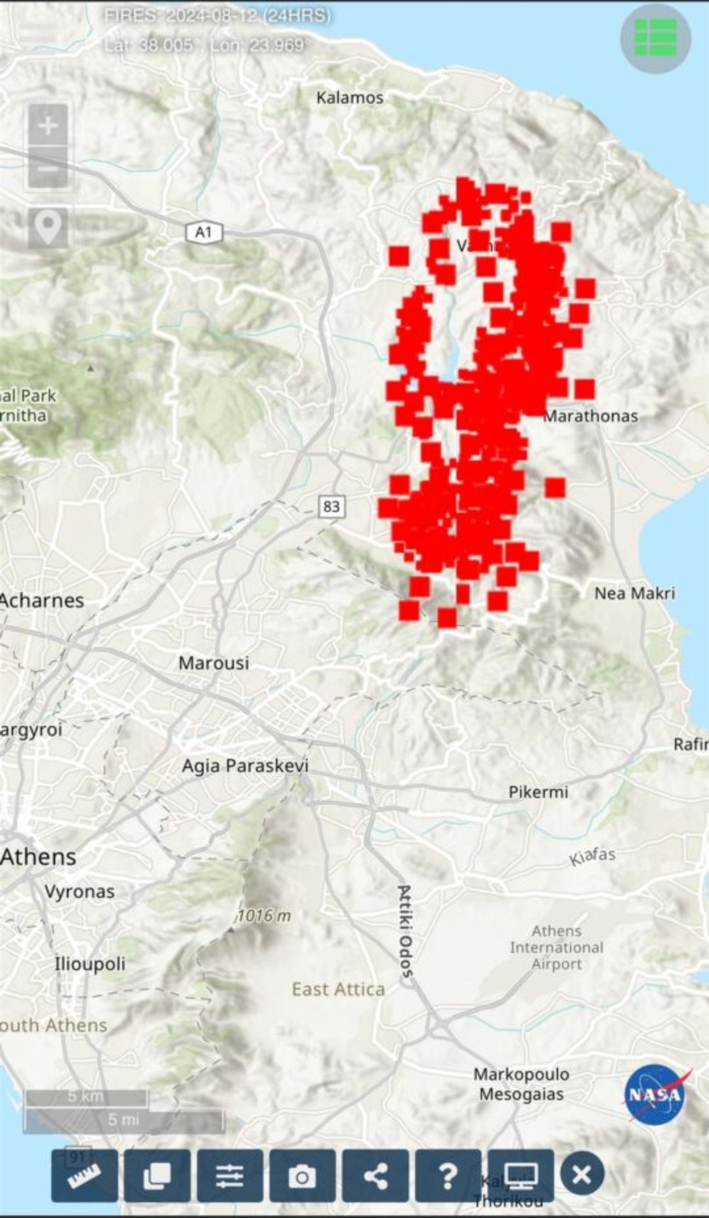 Εικόνα πυρκαγιάς - NASA Εικόνα πυρκαγιάς - NASA