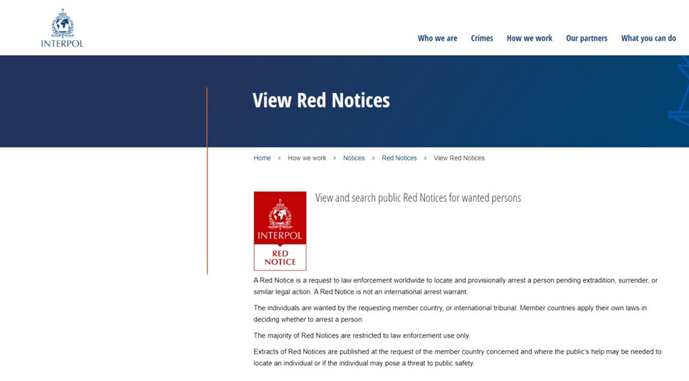 Ιντερπολ - Ερυθρές αγγελίες Ιντερπολ - Ερυθρές αγγελίες