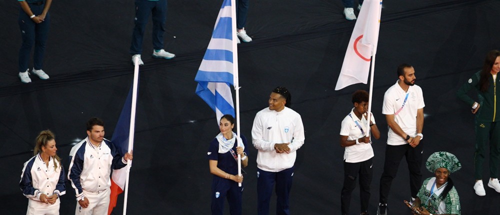 Καραλής - Πλατανιώτη - Ολυμπιακοί αγώνες - τελετή λήξης Καραλής - Πλατανιώτη - Ολυμπιακοί αγώνες - τελετή λήξης