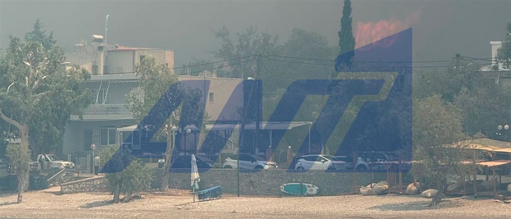 Φωτιά στη Βοιωτία: Εκκένωση από θαλάσσης εγκλωβισμένων