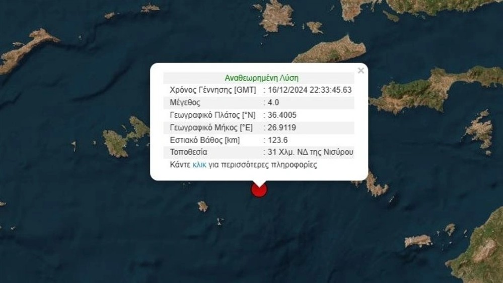 Σεισμός - Νίσυρος Σεισμός - Νίσυρος
