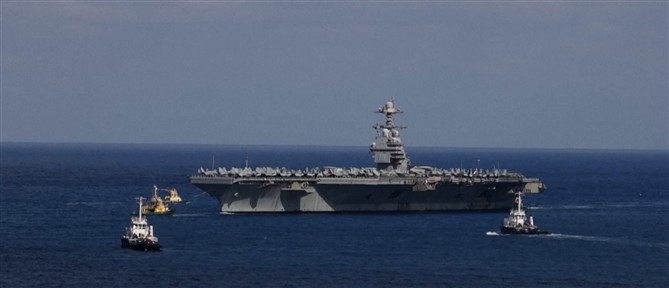 Στην Σούδα το αμερικανικό αεροπλανοφόρο "USS Gerald R. Ford" που είναι το μεγαλύτερο στον κόσμο (βίντεο)
